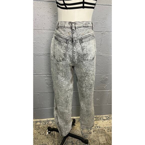 Vintage 1980s Gray Acid Wash Stonewashed Spandex Jeans High Waist - Picture 6 of 10